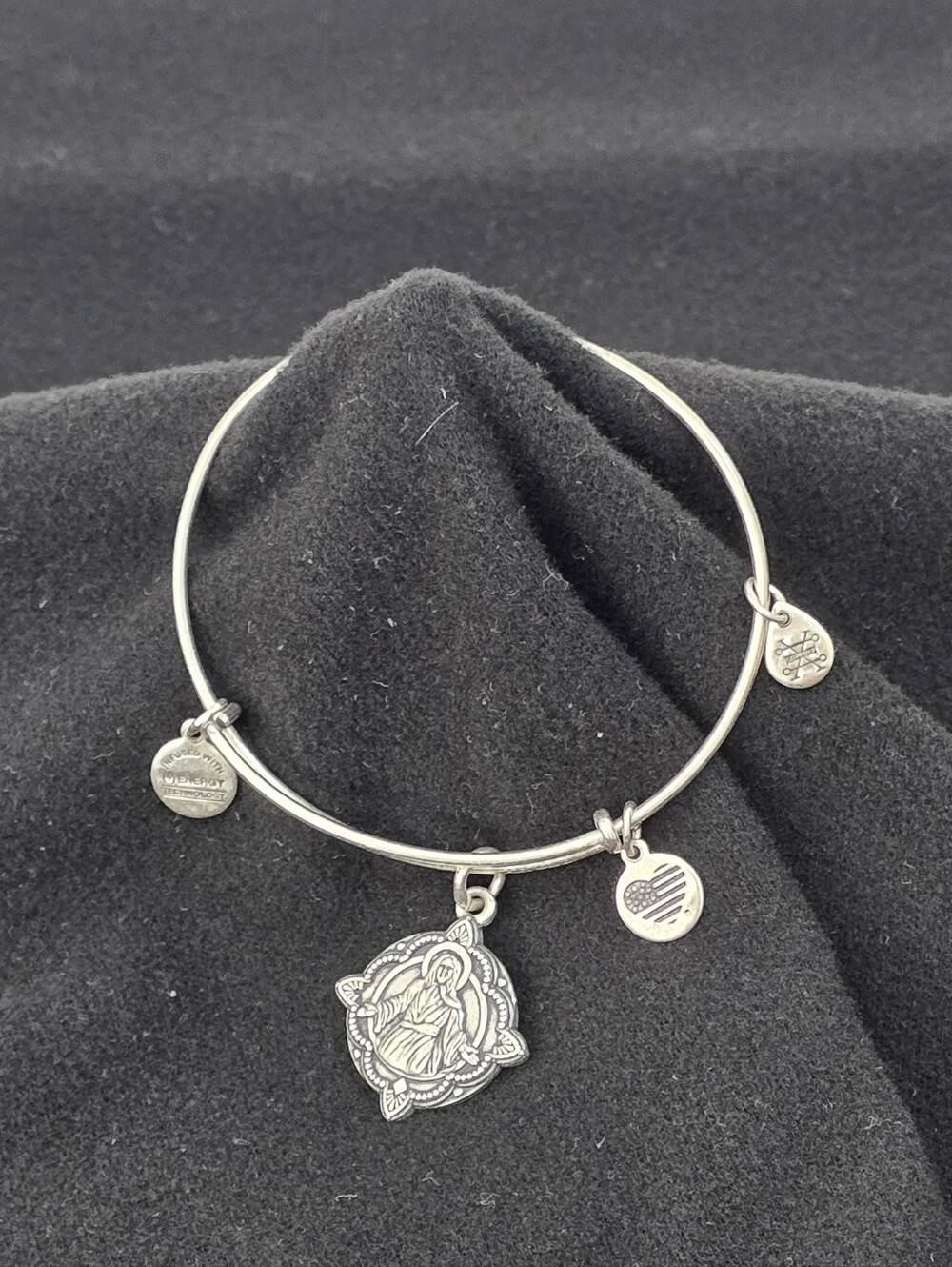 Alex & Ani Silver-Tone Religious Charm Bangle Bracelet - Silver